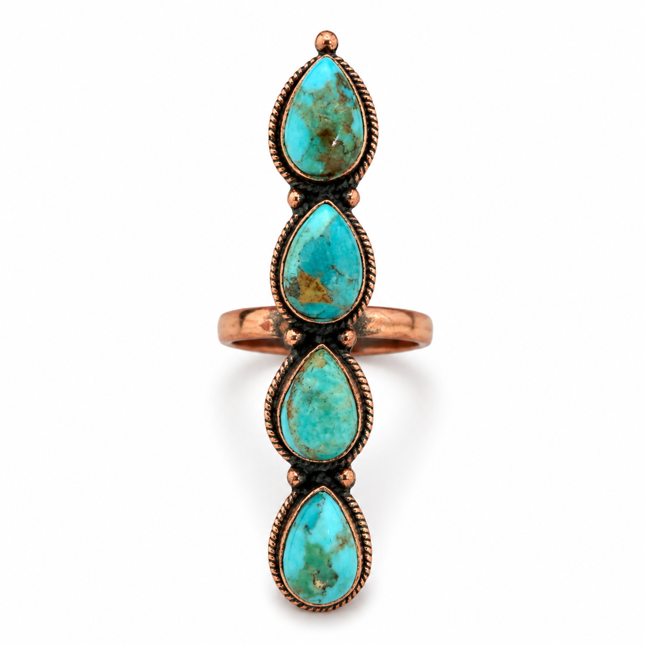 Size 6.5 Mojave Turquoise Pure Copper Crawler Ring