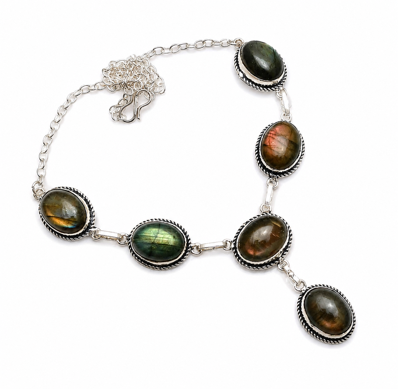 Labradorite Silver Plated Multi Stone Necklace