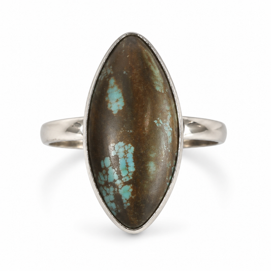 Size 6 Mine Number 8 Premium Turquoise Ring.925 Sterling Silver Ring