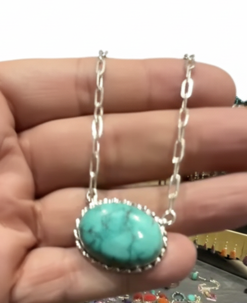 Turquoise .925 Sterling Silver  Necklace