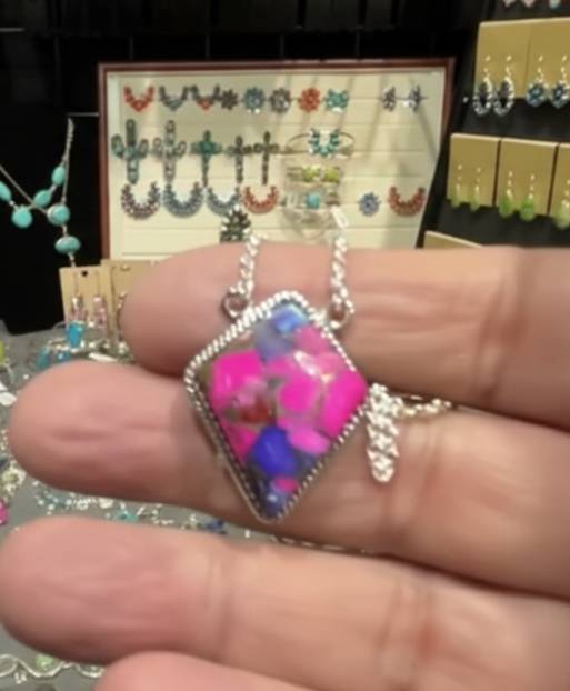 Cotton Candy Turquoise.925 Sterling Silver Necklace