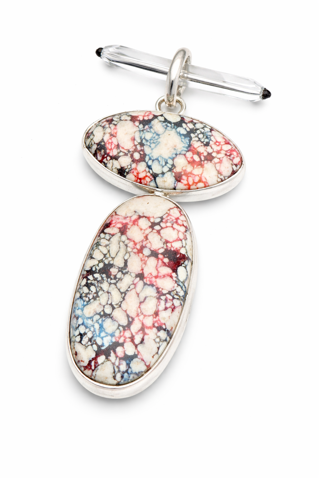 Composite Dyed Turquoise .925 Sterling Silver Overlay Pendant