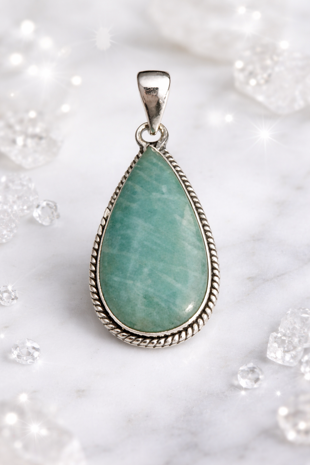 Amazonite .925 Solid Sterling Silver Pendant