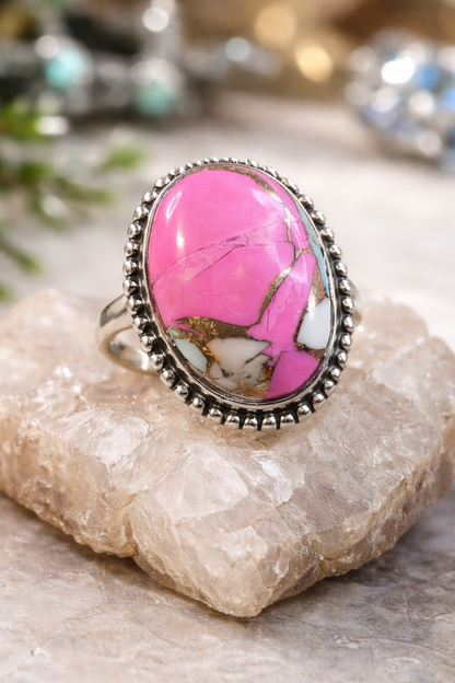 Size 11 Cotton Candy .925 Solid Sterling Silver Ring