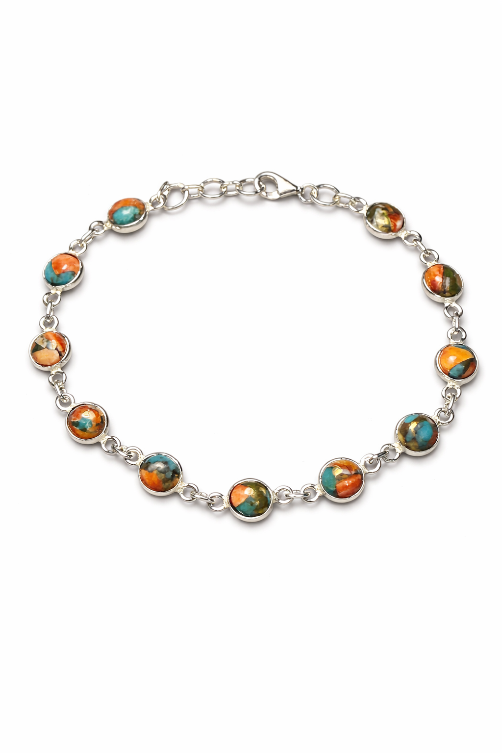 Pink Dahlia .925 Solid Sterling Silver Bracelet