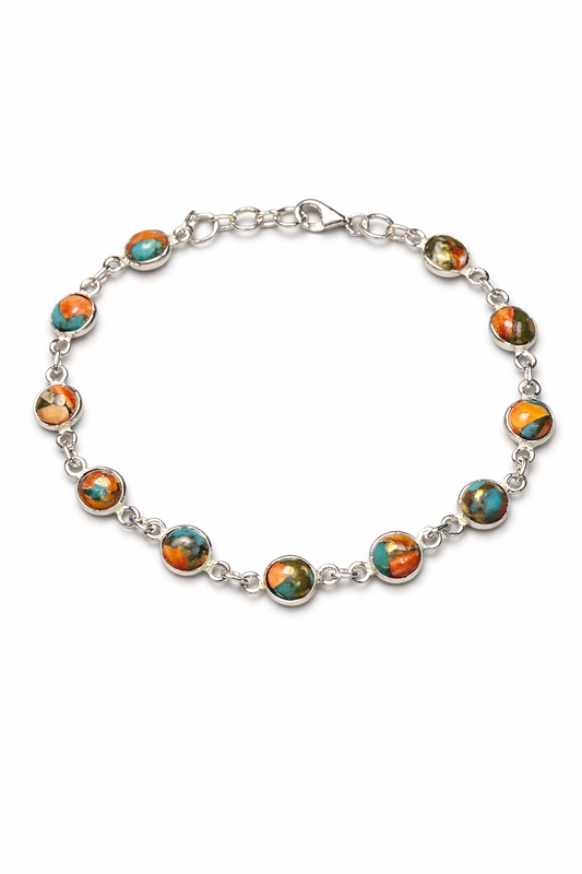 Pink Dahlia .925 Solid Sterling Silver Bracelet