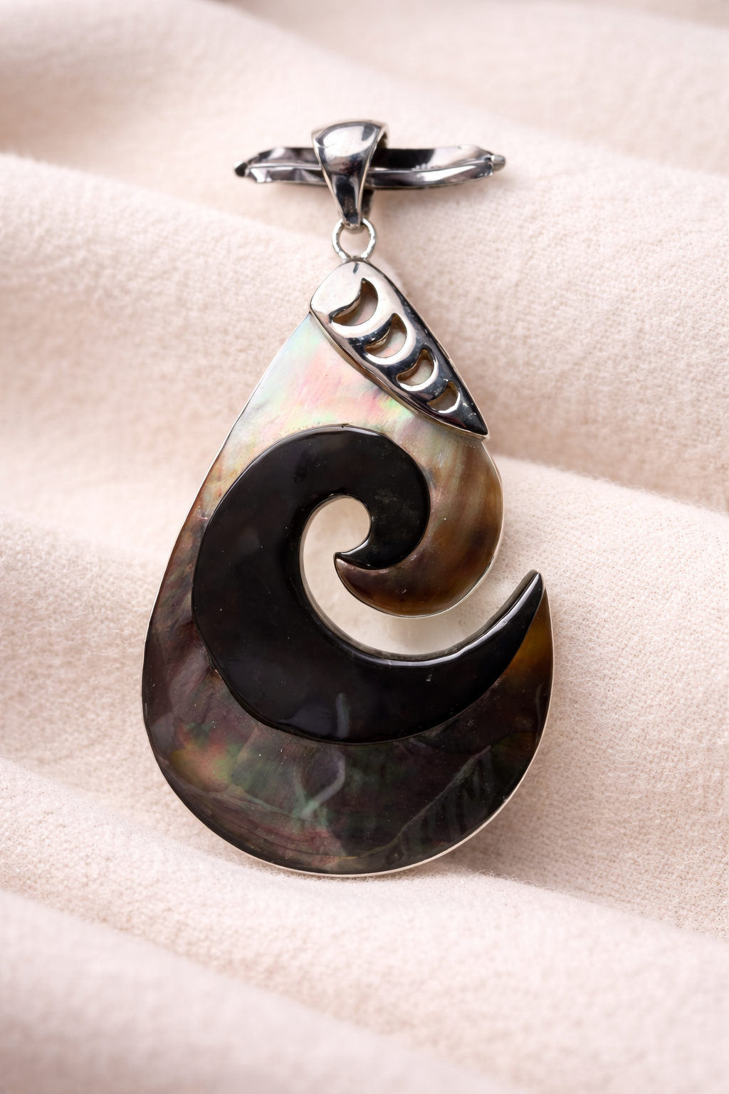 Mother of Pearl  Shell .925 Solid Sterling Pendant