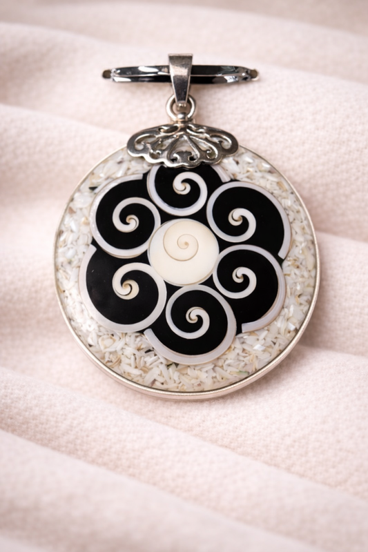 Mother of Pearl  Shell .925 Solid Sterling Pendant