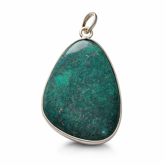 Chrysocolla .925 Sterling Silver Pendant Necklace