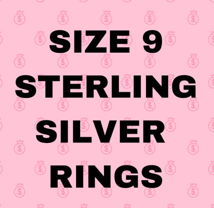 Size 9 Sterling SIlver Rings