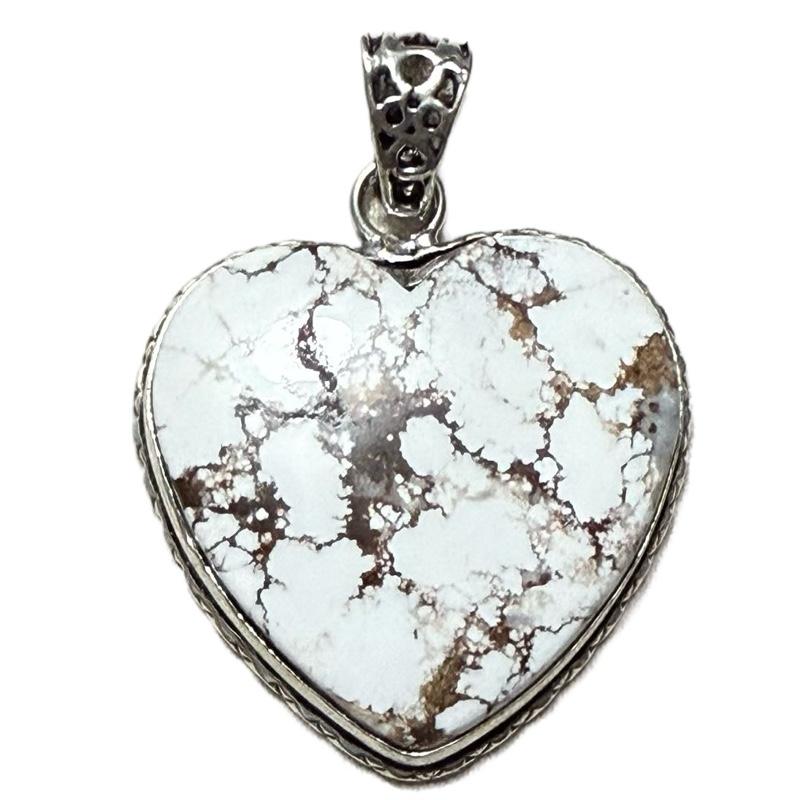 White Horse Jasper .925 Sterling SIlver Overlay Pendants