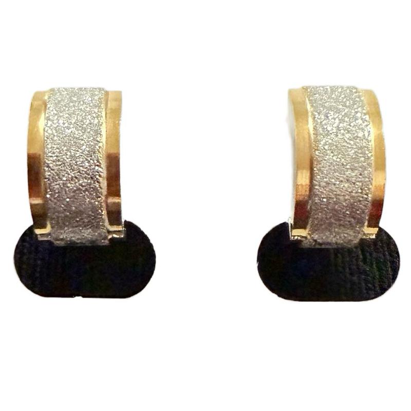 Gold & Silver Mixed Metal Stainless Steel Huggie Double Sided Earrings