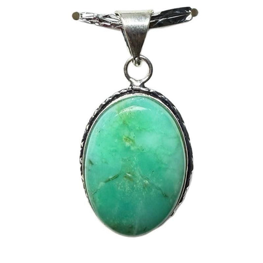 Chrysoprase .925 Sterling Silver Overlay Pendant