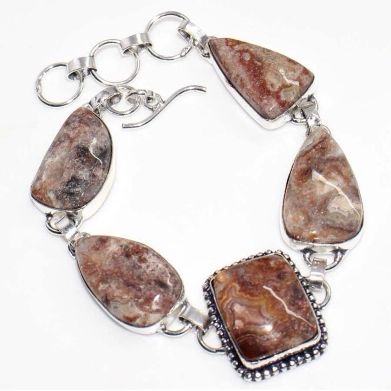 9" Mexican Laguna Lace Toggle .925 Silver Overlay Bracelet