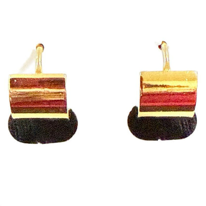 Bling Gold & Silver Mixed Metal Stainless Steel Huggie Double Sided Earrings