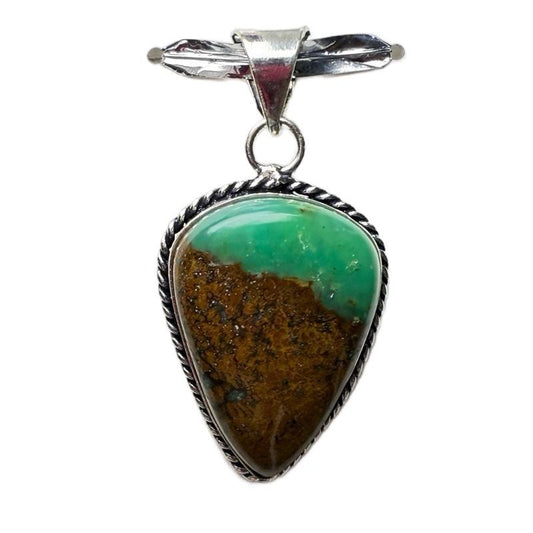 Chrysoprase .925 Sterling Silver Overlay Pendant