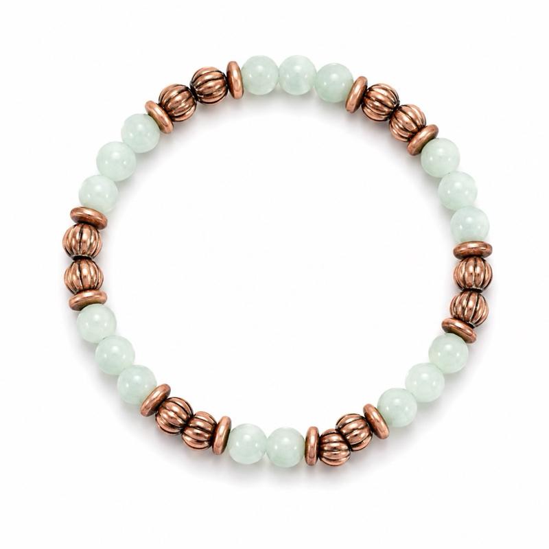 Paloma Jade Copper Stretchy Natural Stone Bracelet