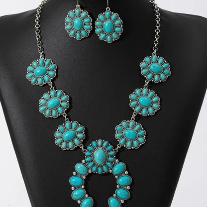 Western Country Cowgirl Southwestern Necklace Earring Jewelry Set