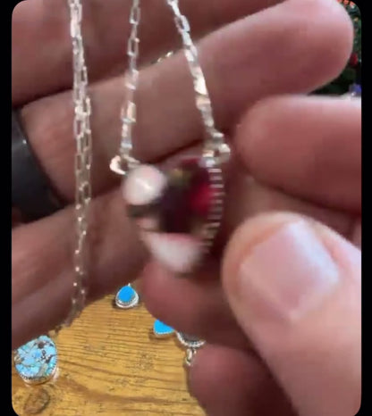 Rose Dahlia .925 Sterling Silver Heart Necklace