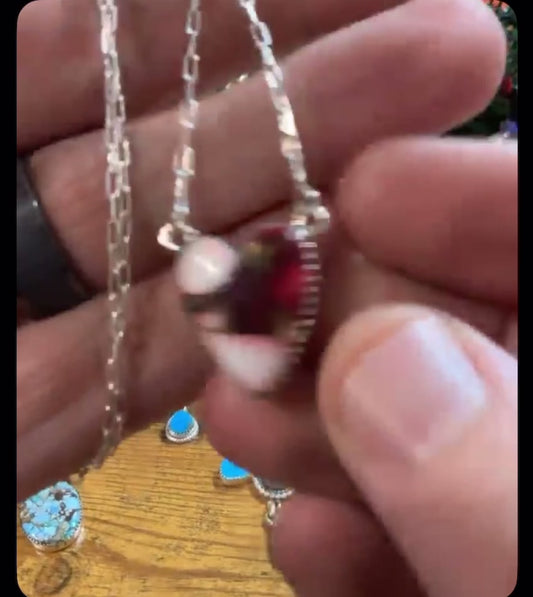 Rose Dahlia .925 Sterling Silver Heart Necklace