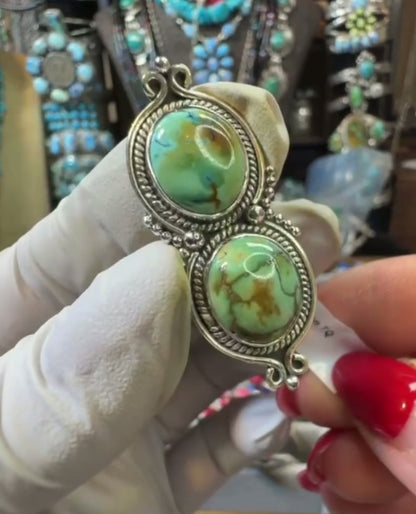 Size 7 Tibetan Turquoise .925 Solid Sterling Silver Ring