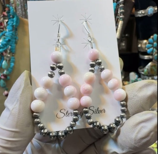 Pink Conch Shell .925 Sterling Silver Earrings