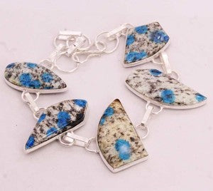 8" K2 Azurite Silver Plated Bracelet