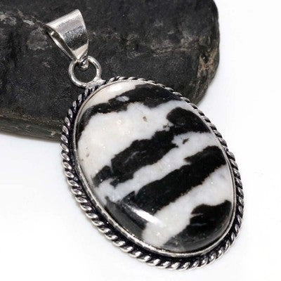 2" Long White Buffalo Turquoise Silver Plated Pendant