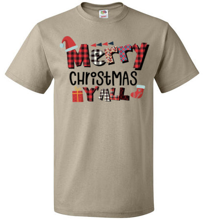 Merry Christmas Ya'll Holiday Tee Shirt Top T-Shirt
