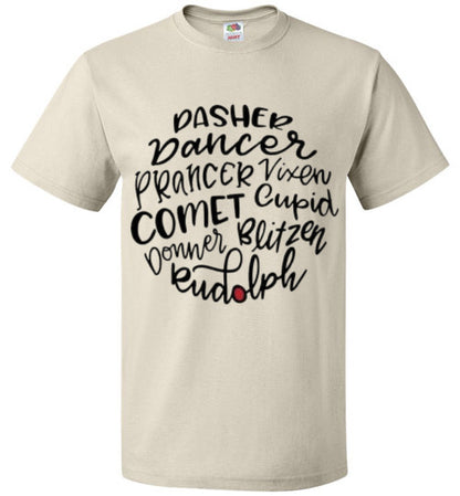 Reindeer Rudolph Christmas Holiday Tee Shirt Top T-Shirt