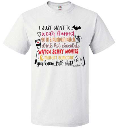 Funny Fall Halloween Shirt Graphic Tee Shirt Top T-Shirt