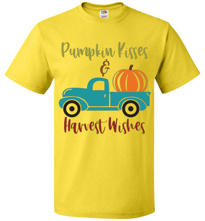 Pumpkin Kisses Harvest Fall Wishes Tee Shirt Top T-Shirt