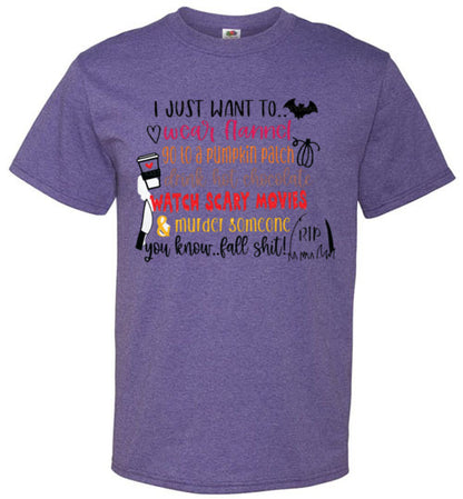 Funny Fall Halloween Shirt Graphic Tee Shirt Top T-Shirt