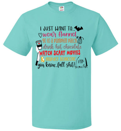 Funny Fall Halloween Shirt Graphic Tee Shirt Top T-Shirt