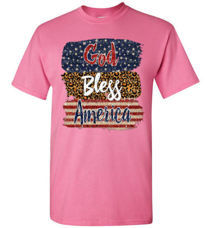 God Bless America Americana USA Tee Shirt Top