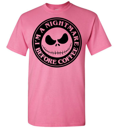 Nightmare Before Coffee Graphic Tee Shirt Top T-shirt Halloween Funny Fall