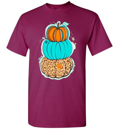 Triple Pumpkins Fall Grapgic Tee Shirt Top