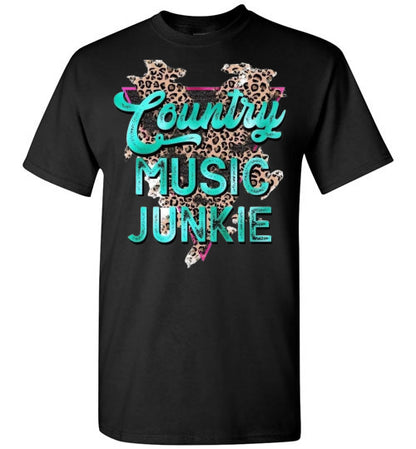 Country Music Junkie Graphic Tee Shirt Top