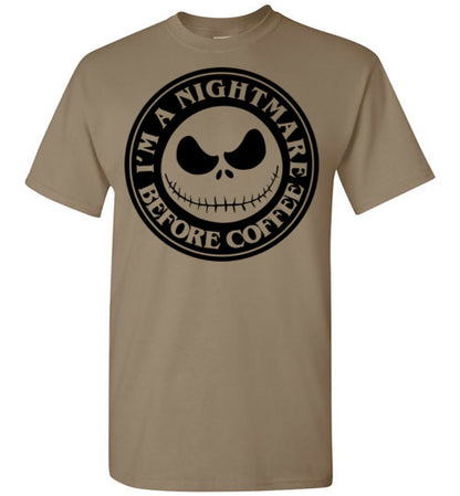 Nightmare Before Coffee Graphic Tee Shirt Top T-shirt Halloween Funny Fall
