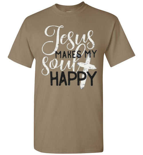 Jesus Makes My Soul Happy Christian Tee Shirt Top
