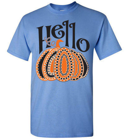 Hello Pumpkin Graphic Fall Tee Shirt Top T-Shirt