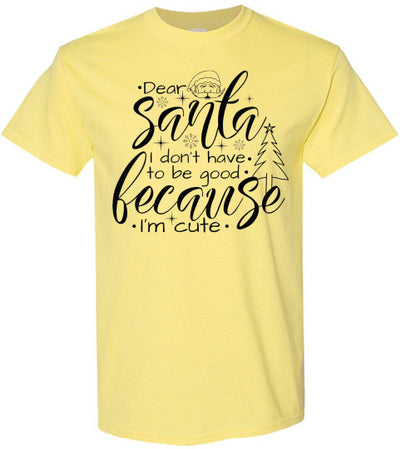 Dear Santa I'm Cute Tee Shirt Top T-Shirt