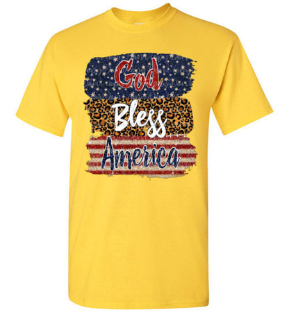 God Bless America Americana USA Tee Shirt Top