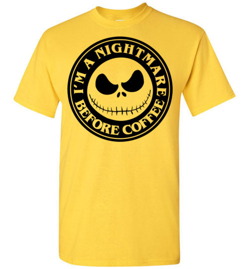 Nightmare Before Coffee Graphic Tee Shirt Top T-shirt Halloween Funny Fall