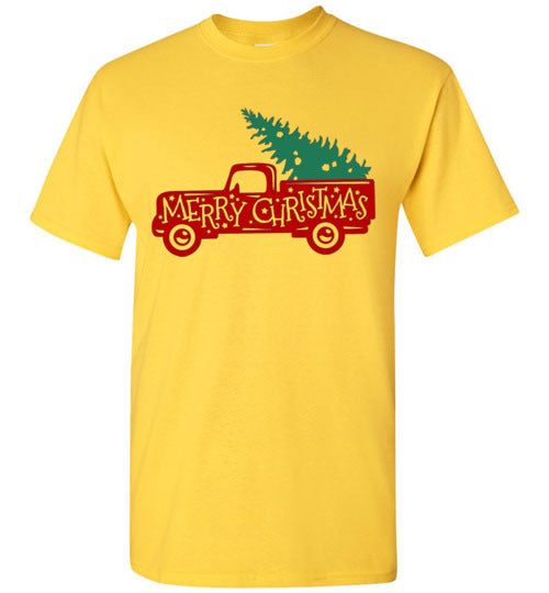 Merry Christmas Tree Old Rustic Farm Tee Shirt Top T-Shirt