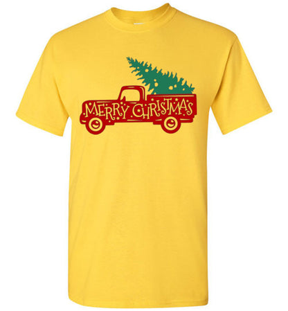 Merry Christmas Tree Old Rustic Farm Tee Shirt Top T-Shirt