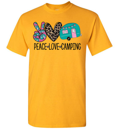 Peace Love Camping Graphic Tee Shirt Top