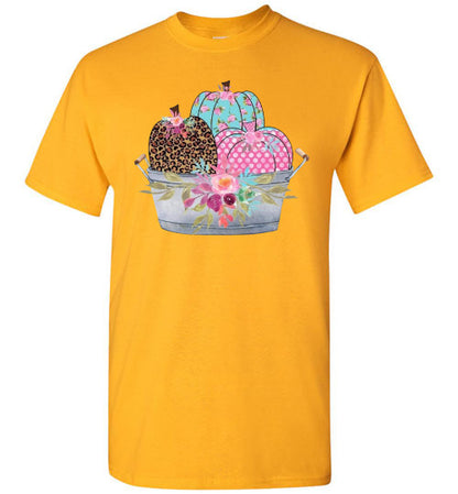 Pastel Pumpkin Basket Fall Tee Shirt Top T-Shirt