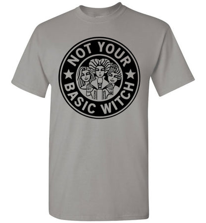 Not Your Basic Witch Halloween Graphic Tee Shirt Top
