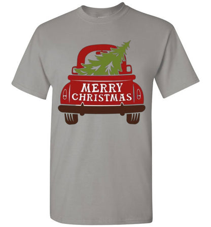 Merry Christmas Old Truck Farm Tee Shirt Top T-Shirt